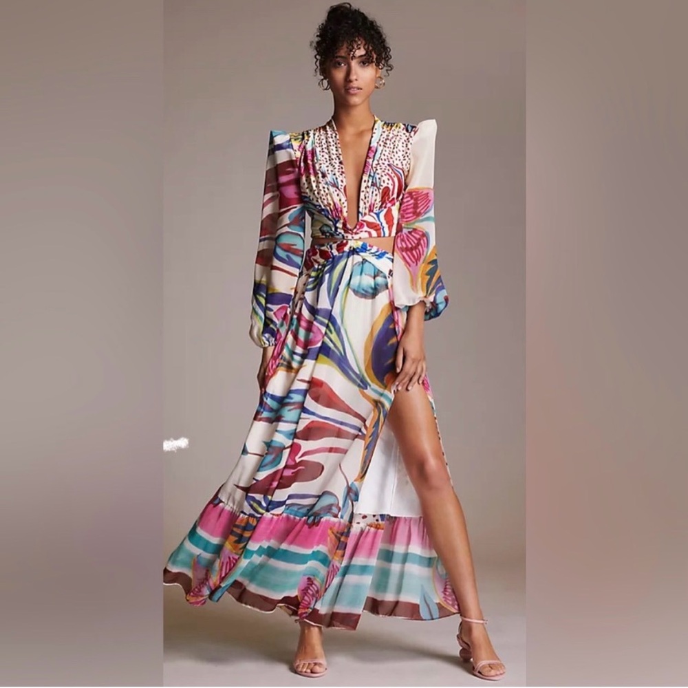PatBO Vibrant Patterned Maxi Dress